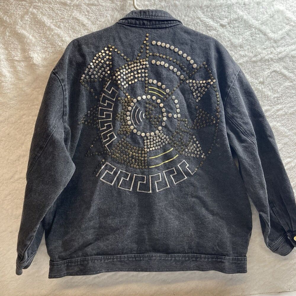 Vintage 90s I.B. Diffusion Studded Denim Jean Jacket Womens Size 22 Street wear